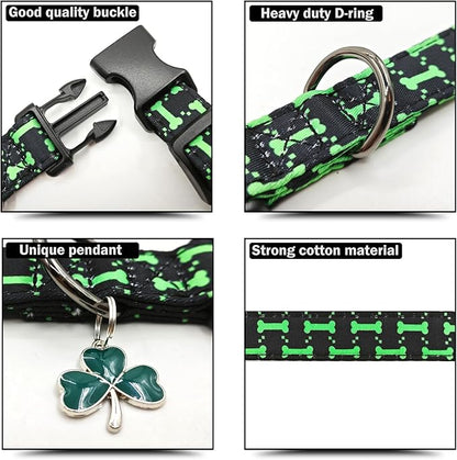 Bones Patterns Dog Collar with Accessories