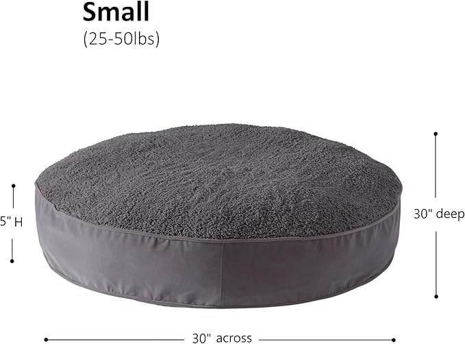 Happy Hounds Scout Deluxe Round Pillow Style Sherpa Dog Bed (30 x 30 in.),