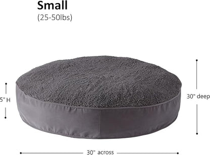 Happy Hounds Scout Deluxe Round Pillow Style Sherpa Dog Bed (30 x 30 in.),