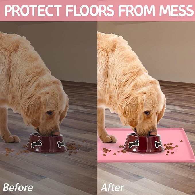 MateeyLife Silicone Cat & Dog Food Mat for Floors Waterproof