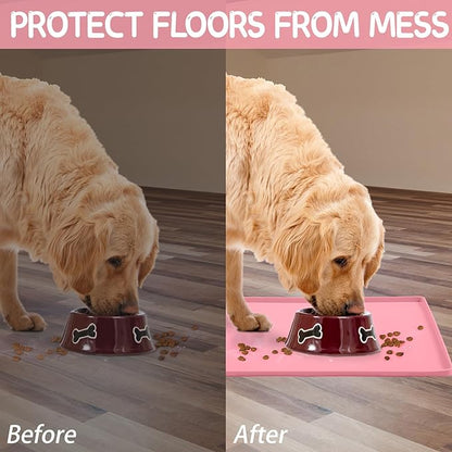 MateeyLife Silicone Cat & Dog Food Mat for Floors Waterproof
