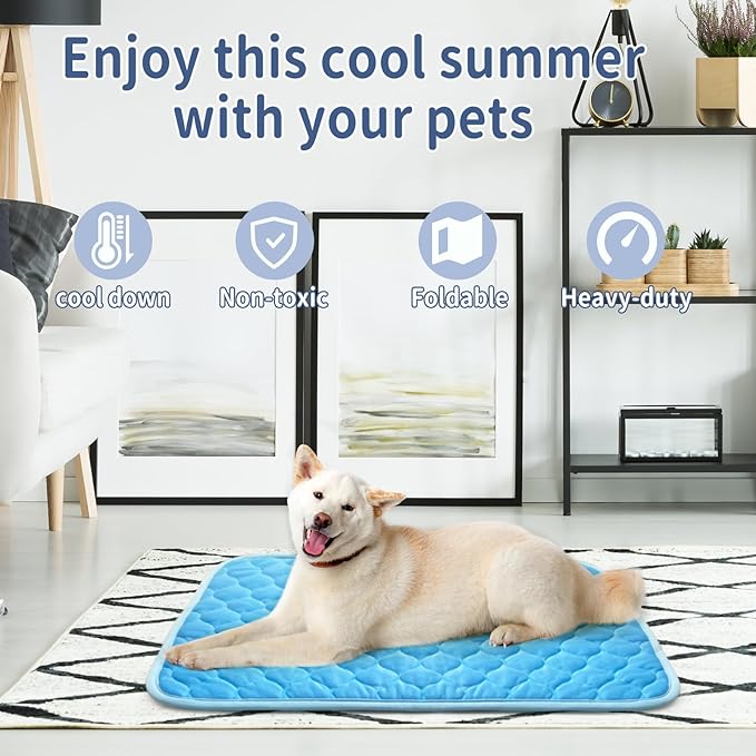 Dog Cooling Mat for Dogs Non-Toxic Self Cooling 39x27in