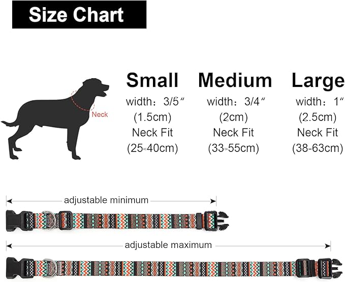 Adjustable Dog Collar with Patterns