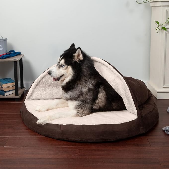 Furhaven 44" Round Memory Foam Dog Bed for Large Dogs w/ Removable Washable Cover 80 lbs 44-inch