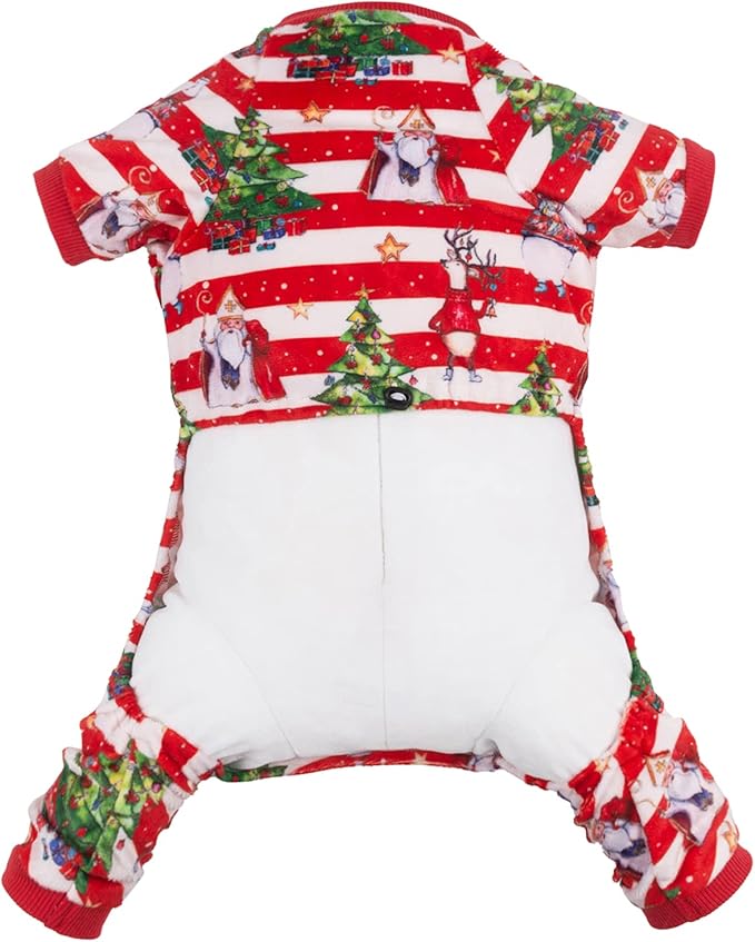 CuteBone Christmas Dog Pajamas Shirt Winter Holiday Cute Pjs Pet Clothes Bodysuit for Doggie Onesies P186L