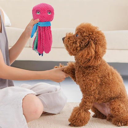 Squeaky Dog Toys, Cute Octopus Plush Toy with Detachable Rope for Dogs Indoor Play, Interactive Dog Toys with Non-Shedding Material for Small and Medium Dogs