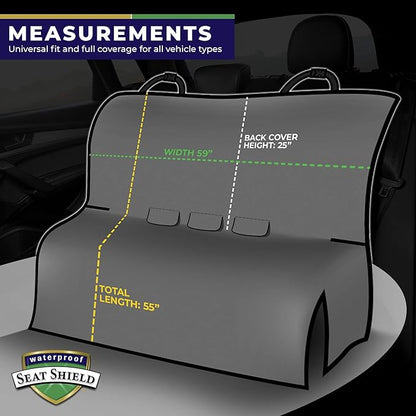 Washable Backseat Cover- Universal Heavy Duty Non-Slip Back Seat Protector for Kids