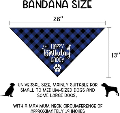 Happy Birthday Dad Blue Dog Bandana Birthday Triangle