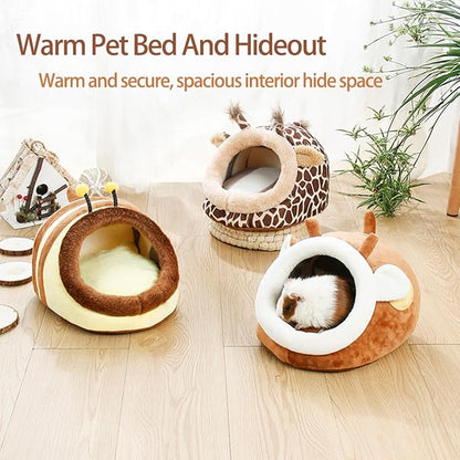 Guinea Pig Bed House & Hideout for Rat Bearded Dragon Hedgehog Ferret to Sleep and Hide, Guinea Pig Cage Accessories Habitat Décor (X-Large, 5.Wasp)