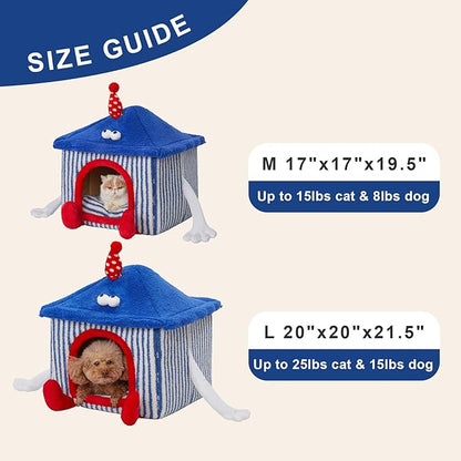 Jiupety Indoor Small Dog House Washable (20"x20"x21.5") Up 25lbs Cat 15lbs Dog,
