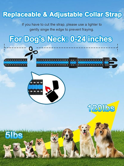 Bousnic Dog Shock Collar 2 Dogs (5-120Lbs) 3300 ft (1-8) Vibration (1-16) and (1-99) Modes
