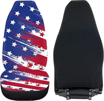 American Flag Print Car Seat Covers Set of 2