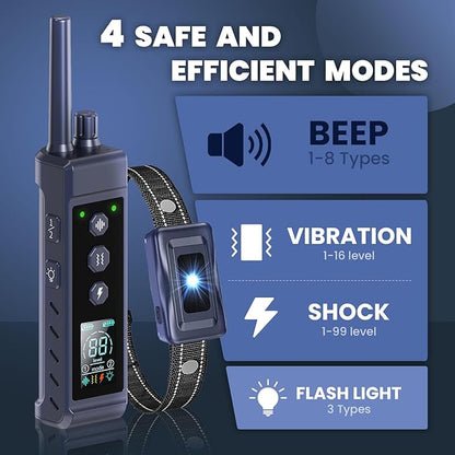 UPGRADED 4265FT Dog Shock Collar with Remote Control IP67 Dog 8-150 Lbs