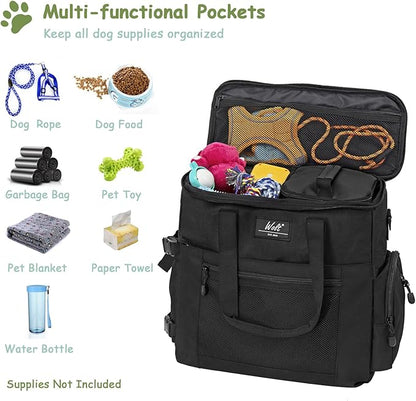 WOLT | Pet Travel Bag Kit for Dog Carrier & Travel, Includes 2 Food Containers + 2 Collapsible Bowls + 1 Placemat, Airline Approved Organizer for Pet Supplies Essentials Camping, Hiking, Weekend Away