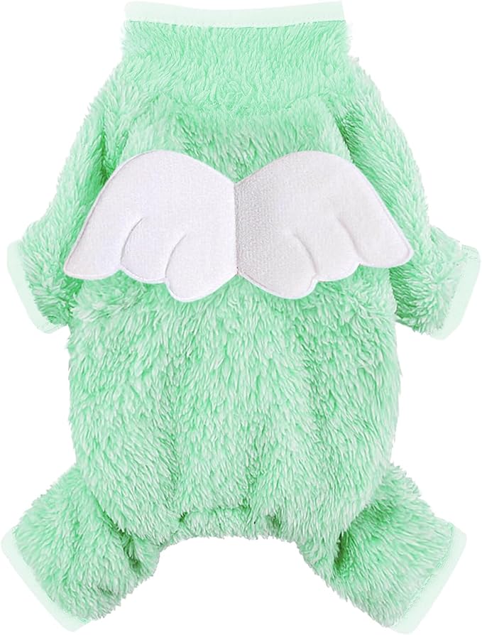 Dog Pajamas Small Dog Sweaters - Winter Warm Dog Jumpsuit, Soft and Stretchy 4 Legged Fleece Dog Clothes for Small Dogs Girl Boy (XX-Small, Green)