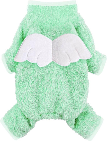 Dog Pajamas Small Dog Sweaters - Winter Warm Dog Jumpsuit, Soft and Stretchy 4 Legged Fleece Dog Clothes for Small Dogs Girl Boy (XX-Small, Green)
