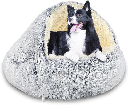 Hooded with Supports Dog Bed