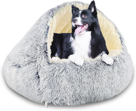 Hooded with Supports Dog Bed