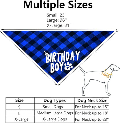 Dog Birthday Party Supplies, LMSHOWOWO Multi Sizes Dog Birthday Bandana Boy Dog Birthday Hat Bow Tie Numbers It’s My Bday Mother Puppers Banner for Large Extra Large Dogs Pets (X-Large)
