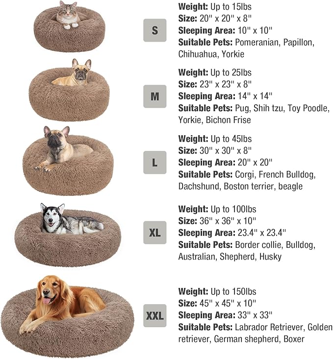 Veehoo Calming Cat Bed for Small Cats 20", Camel