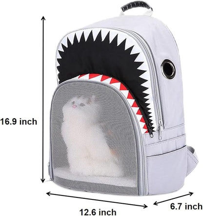 EWES Cat Backpack Carrier Dog Hiking Backpack Small Pet Puppy Backpack Shark Fashion