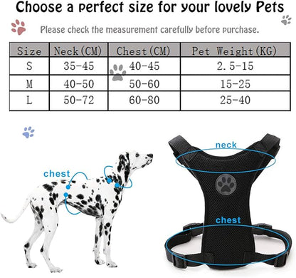 MASO Dog Safety Car Vest Harness Pet Dog Adjustable Car Mesh Harness Seat Belt Travel Strap Vest with Car Seat Belt Lead Clip for Trip