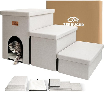 Dog Stairs 17.5"H, Folding 200 lbs 3 Steps