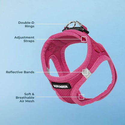 Voyager Step-in Air Dog Harness - All Weather Mesh Step in Vest Harness for Small and Medium Dogs and Cats by Best Pet Supplies - Harness (Fuchsia), XL (Chest: 20.5-23")