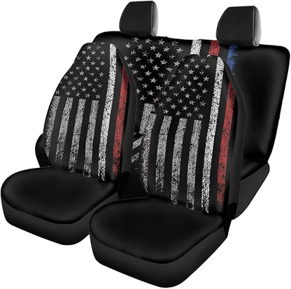 American Flag Universal Car Seat Covers Full Set 4pcs Car
