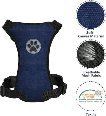 SlowTon Dog Seat Belt Harness for Car, Dog Car Harness Adjustable Mesh Breathable & Dog Seatbelt Safety Tether with Elastic Bungee for Small Medium Large Pets