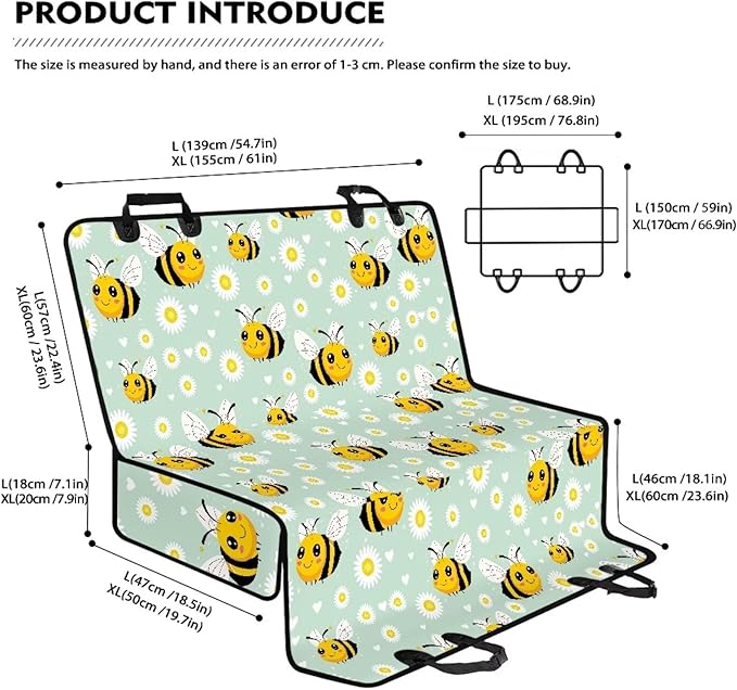 AFPANQZ Honey Bee Dog Cat Seat Cover