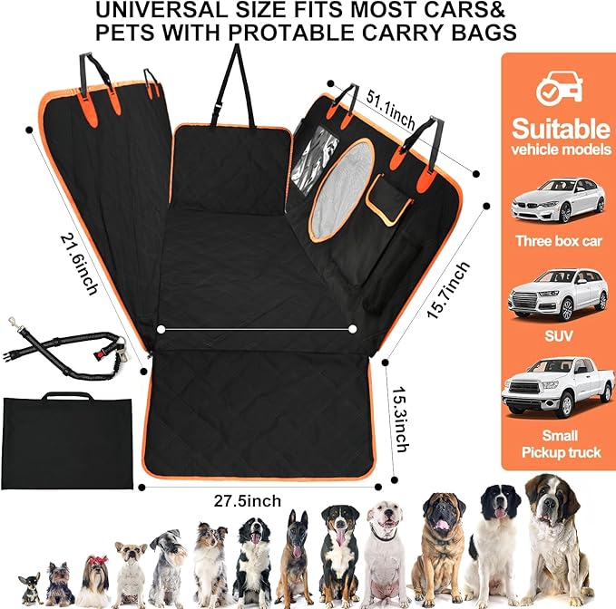 INFURTURE Back Seat Extender for Dogs 460lbs for