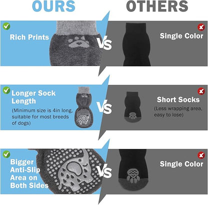 SCENEREAL Dog Socks to Prevent Licking Paws for Hardwood Floors Anti Slip