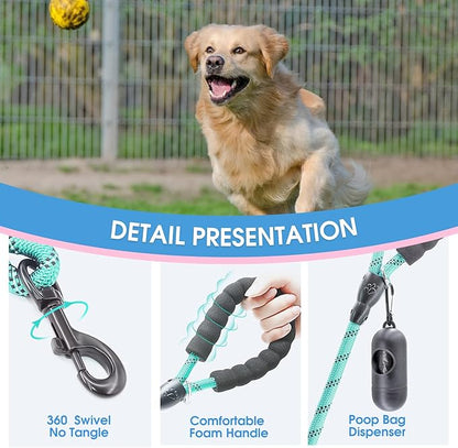 BAAPET 2/4/5/6 FT Dog Leash with Comfortable Padded Handle and Highly Reflective Threads for Small Medium and Large Dogs (6FT-1/2''