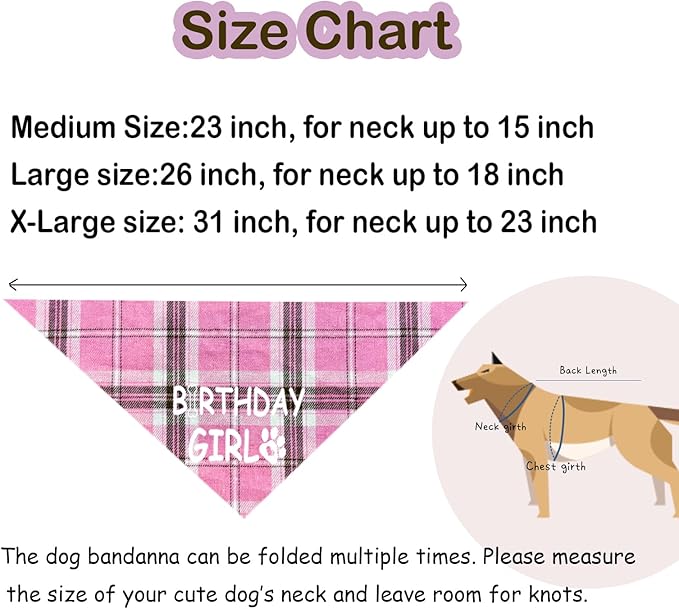 Dog Birthday Bandana Dog Birthday Boy Girl Dog Birthday Supplies for Small Medium Large Pet（light pink