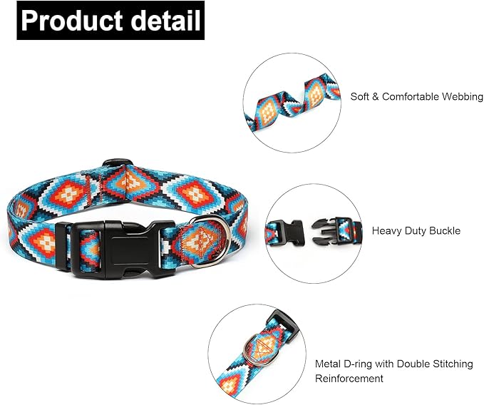 Adjustable Dog Collar with Patterns