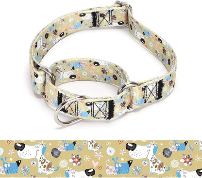 Martingale Dog Collars - Flower Multicolor Cute Patterns, Adjustable Nylon Training Dog Collar Suitable for Boy and Girl Dogs Medium Large Dogs (13, M)