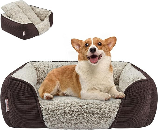 Miguel Washable Dog Bed with Removable Cushion for Medium Small Dogs 30 Inch