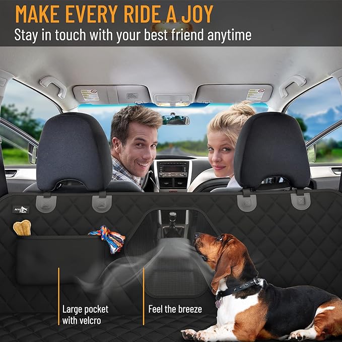 Active Pets Dog Car Seat Cover Car Seat Protector- Dog Seat Cover for Back Seat of SUVs