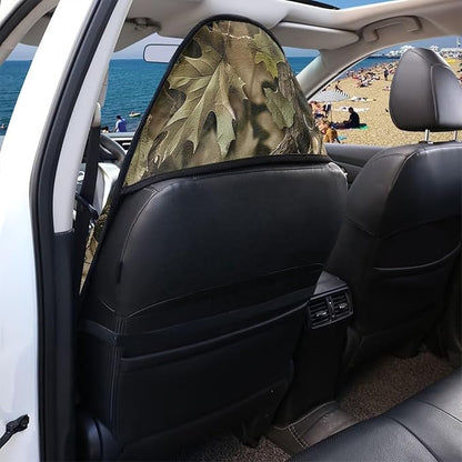 Camo Forest Sweatproof Towel Car Front Seat Cover Non-Slip Bucket Seat Protector Easy to Install Universal Seat Cover for Car