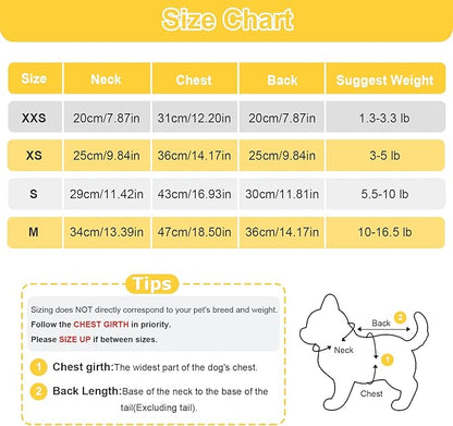 Fall Dog Pajamas Sweaters for Small Dogs Fleece Dog Onesie Stretchy Puppy Sweater Warm Small Dog Clothes Dog Pjs Pet Apparel,XXS Dog Clothes,Yellow Duck