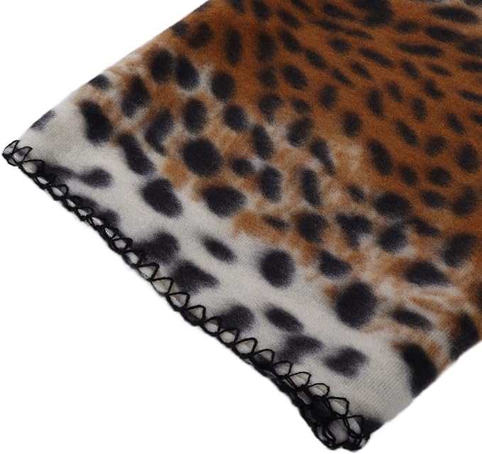 Fleece Pet Blanket, Effectively Isolate Stains Warm and Comfortable Blanket Kennel Blanket for Camping for Travel for Hotel for Beach(Leopard Print, S)