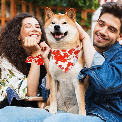 E-Clover Mothers Day Dog Bandana & Matching Scrunchie-Heart