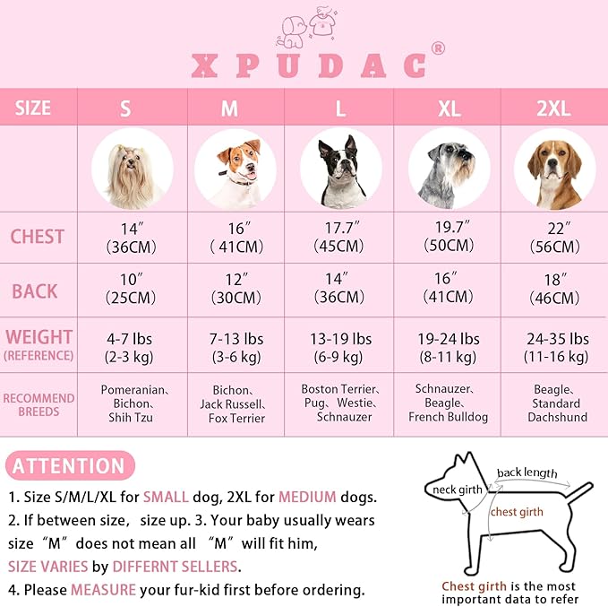 XPUDAC 4 Pack Striped Dog Shirts Soft Lightweight (2X-Large)