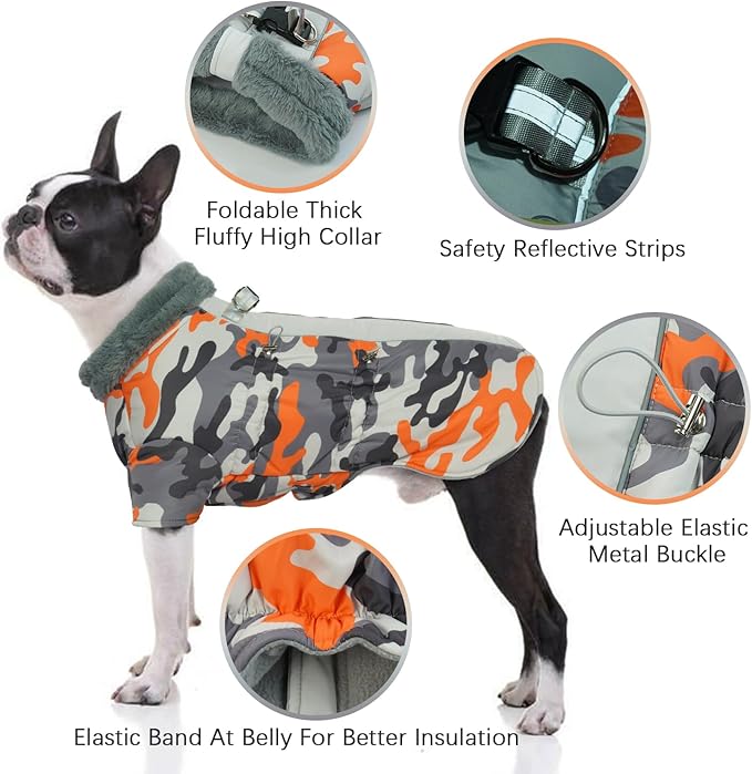 IDOMIK Warm Dog Coats with Harness
