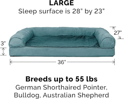 Furhaven Replacement Dog Bed Cover Plush & Suede Sofa-Style