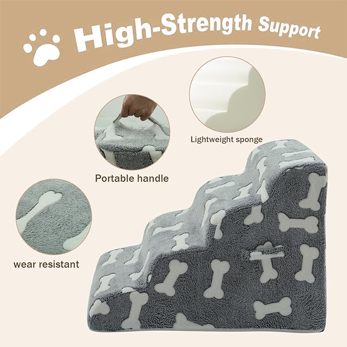 Dog Stairs for Small Dogs 2/3/4-Step Dog 4 - 1)