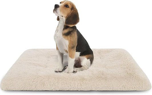 Dog Crate Pad Ultra Soft Dog Bed Mat Washable Pet Kennel Bed with Non-Slip Bottom Fluffy Plush Sleeping Mat for Large Medium Small Dogs 35 x 22 Inch,