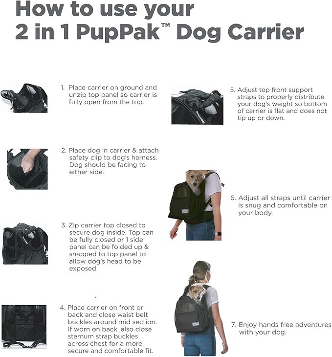 Outward Hound PupPak 2 in 1 Dog Carrier Backpack, Black, One Size