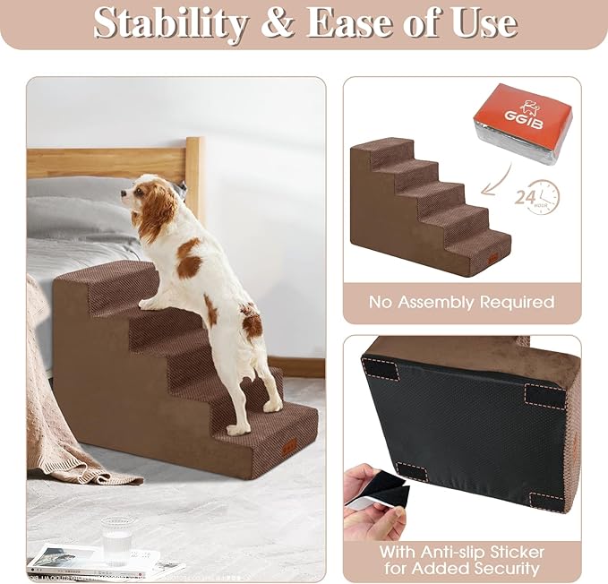 Dog Steps for High Bed 5-Steps Pet 23" H